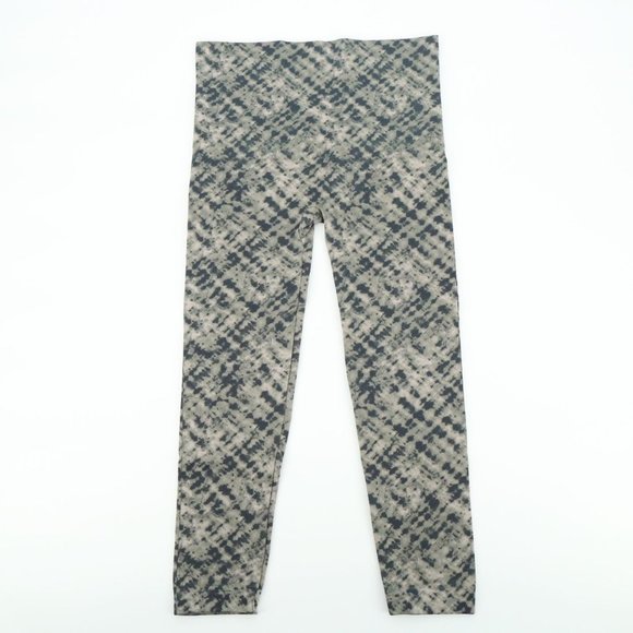 SPANX Gray Green Watercolor Look At Me Now Crop Seamless Leggings L - Picture 2 of 5